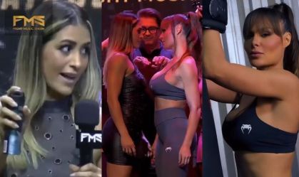 Lutadora oferece desodorante a rival no FMS: "Tem que entrar cheirosinha"
