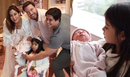 Maíra Cardi mostra encontro dos filhos com a bebê Eloáh; veja fotos