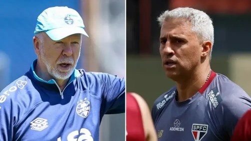 Menezes, do Grêmio, e Crespo, do São Paulo