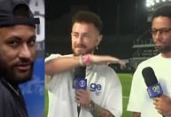 Neymar debocha da Ge TV e barra André Balada em camarote; assista