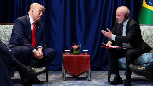 Presidente Luiz Inácio Lula da Silva durante reunião com presidente dos EUA, Donald Trump, em Kuala Lumpur, na Malásia