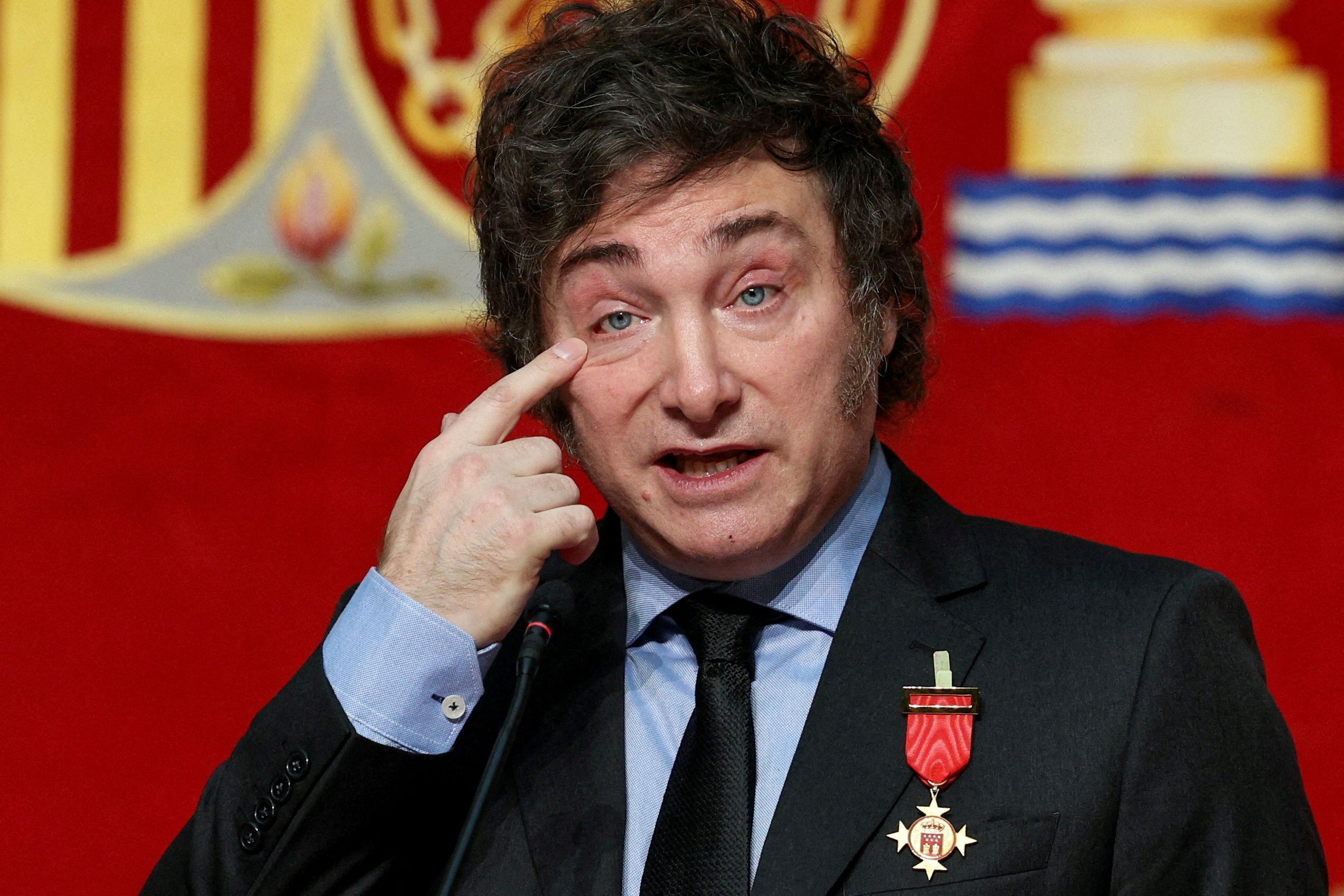 Presidente da Argentina, Javier Milei, em Madri