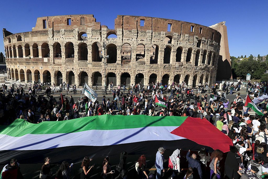 Protesto palestina em Roma