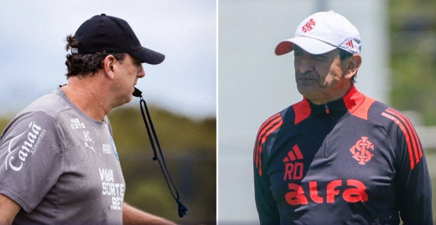Técnicos Rogerio Ceni, do Bahia, e Ramon Díaz, do Internacional