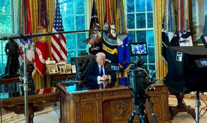 Trump grava pronunciamento sobre resposta do Hamas no Salão Oval