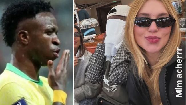 Vini Jr. se esconde em foto com Virginia Fonseca em Mônaco, na França
