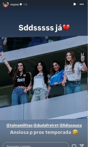Virginia posta foto com mulher de Militão e amigas • Reprodução/Instagram