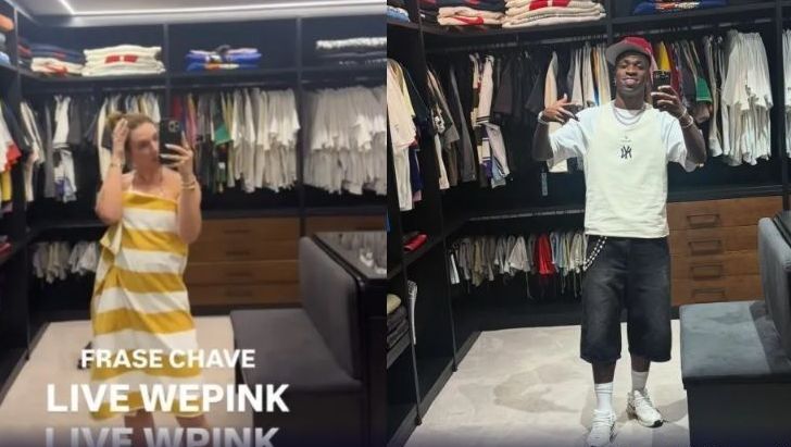 Virginia posta vídeo no closet de Vini Jr • Reprodução/Instagram