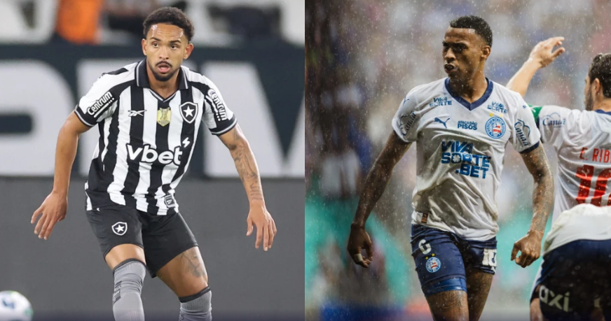 Vitinho, do Botafogo, e Jean Lucas, do Bahia