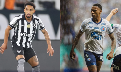 Vitinho, do Botafogo, e Jean Lucas, do Bahia