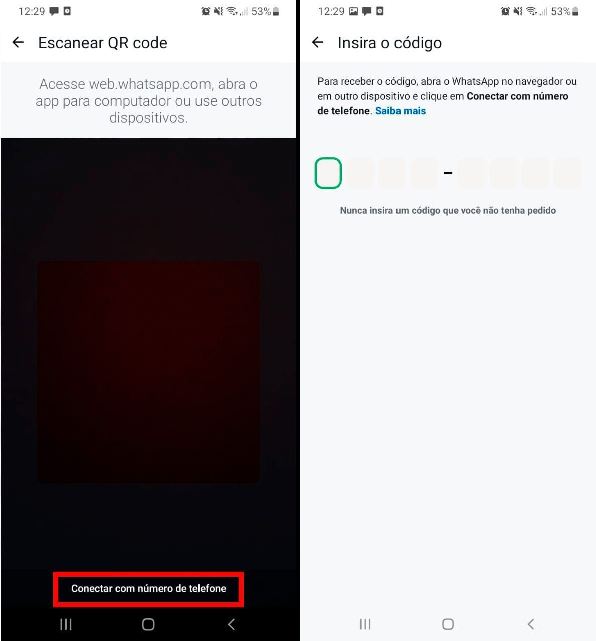 Conexão com o WhatsApp Web sem código QR • Reprodução/WhatsApp