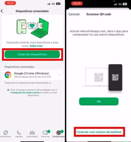 Como conectar o WhatsApp Web sem código QR no iPhone • Reprodução/WhatsApp
