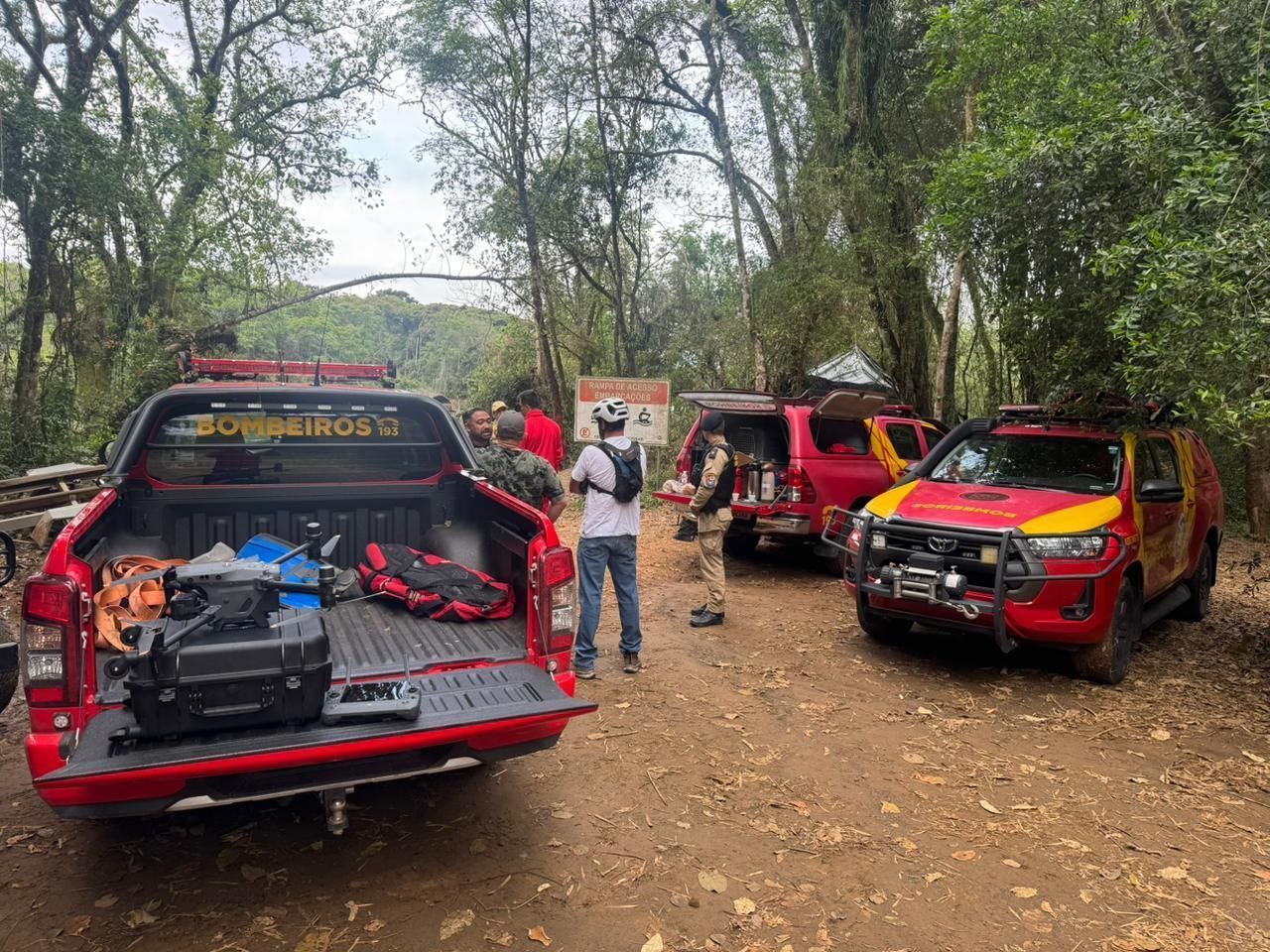 Corpo de Bombeiros faz buscas por Arthur da Rosa Carneiro • Reprodução/Corpo de Bombeiros do Paraná