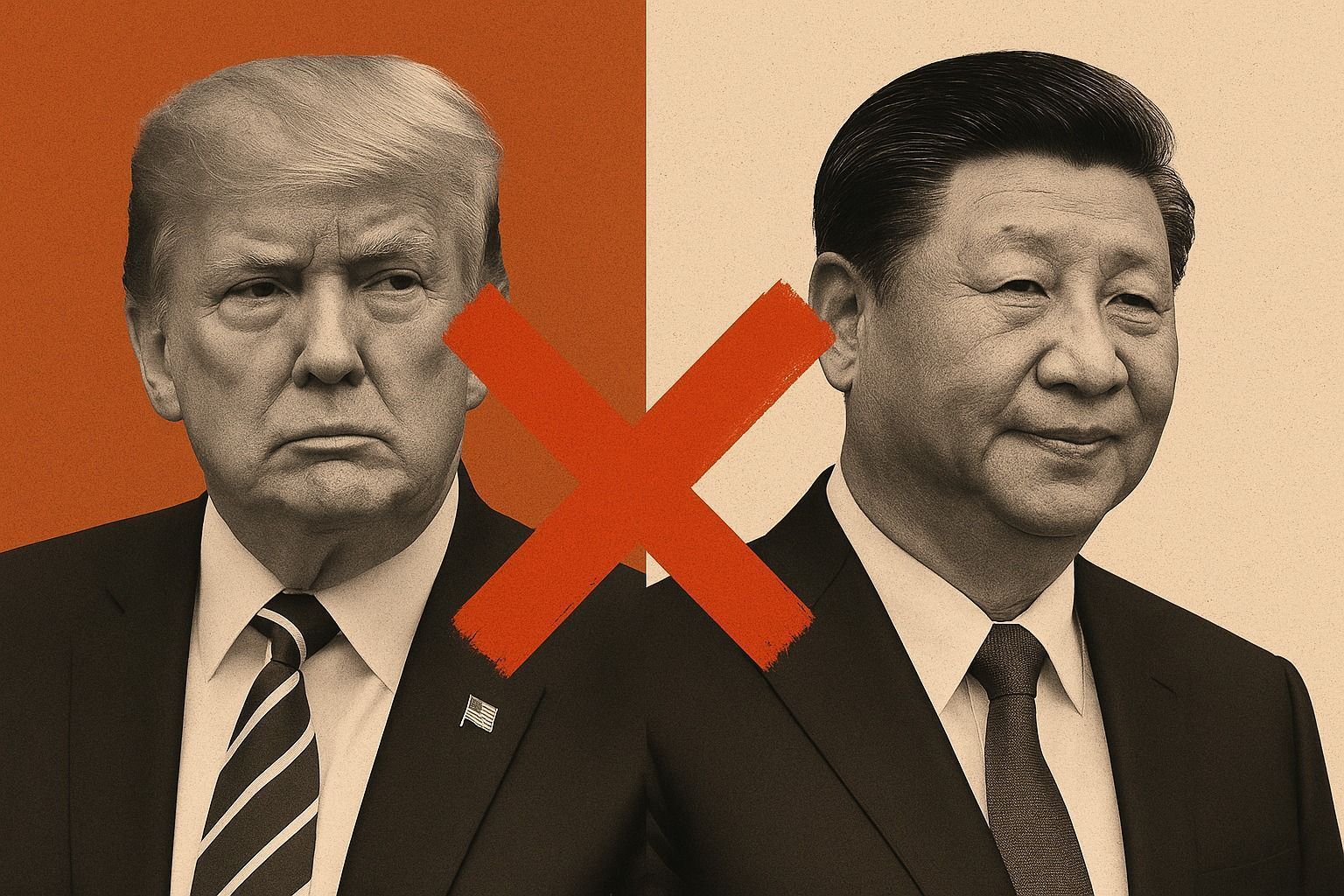 Imagem de Trump ao lado de Xi Jinping