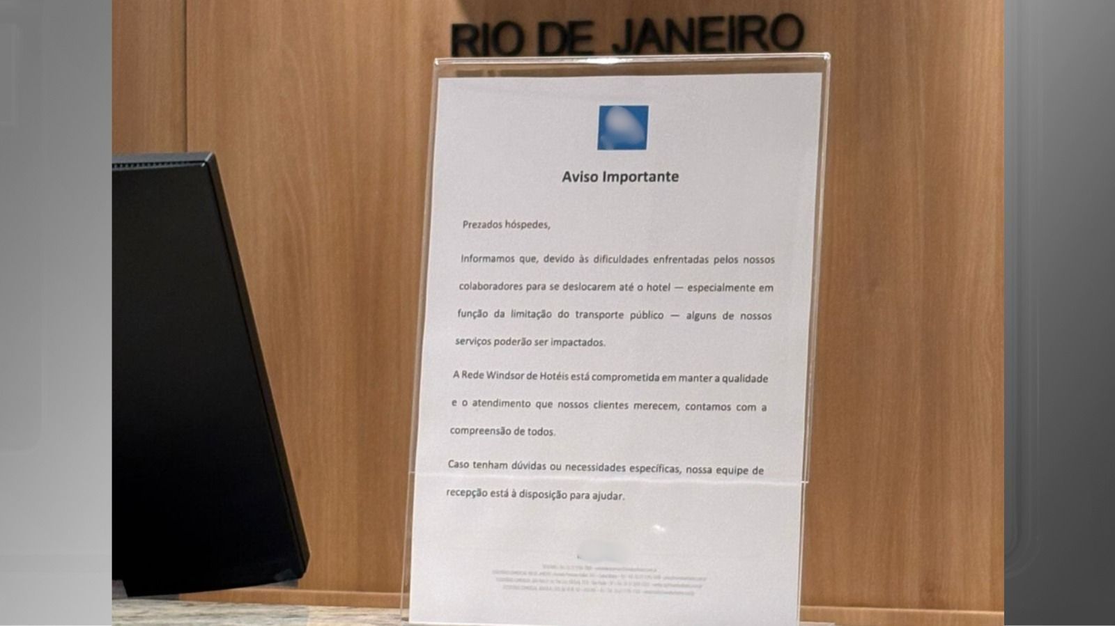 Hotel libera funcionários mais cedo e diminuem serviços • Reprodução