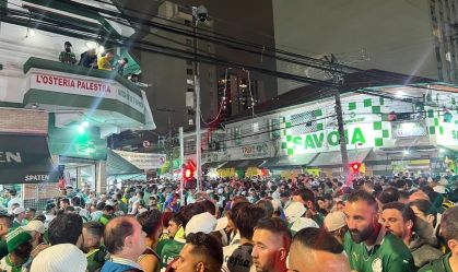 Libertadores: Torcida do Palmeiras faz festa antes de duelo no Allianz