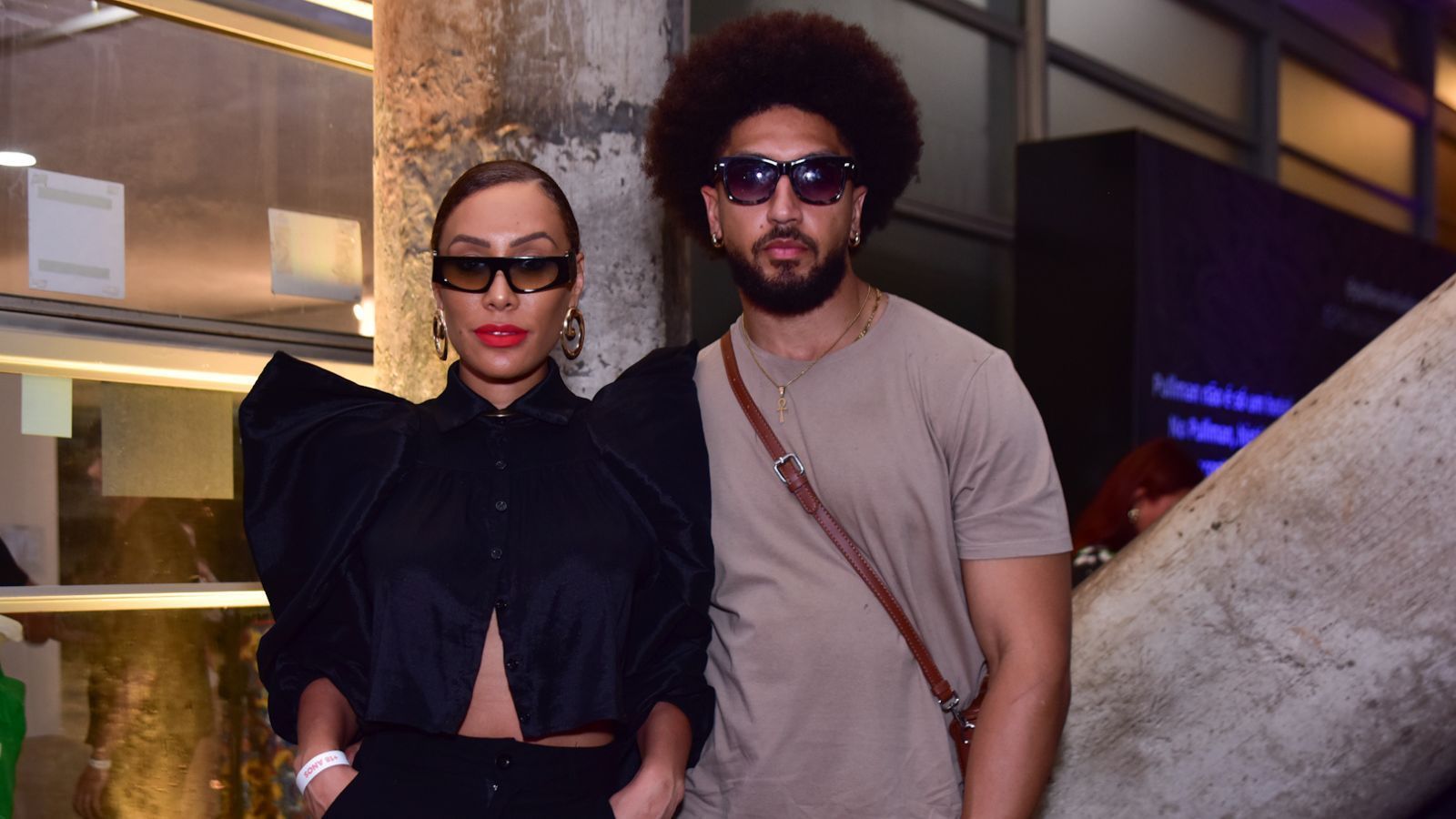 Agata Moura e Renan Justino, do "Casamento às Cegas Brasil", no SPFW N60