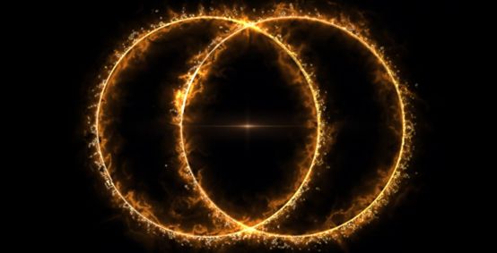 Dois anéis circulares de rádio estranhos se expandindo após um evento explosivo em uma galáxia.