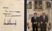 Milei revela bilhete escrito por Trump para ele: “Sou seu amigo”