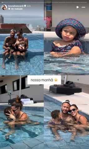 Bruna Biancardi mostra manhã de férias com Neymar e as filhas • Instagram/Bruna Biancardi