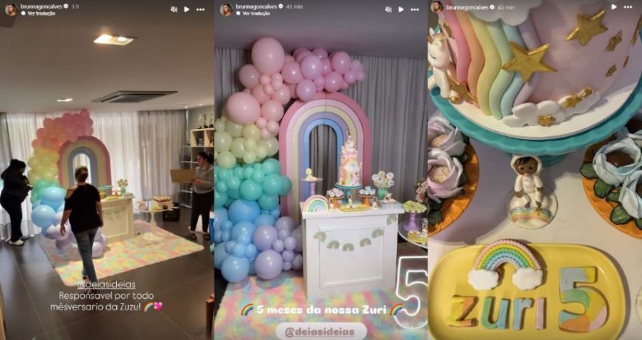 Brunna Gonçalves mostra detalhes do mesversário de Zuri • Instagram/Brunna Gonçalves