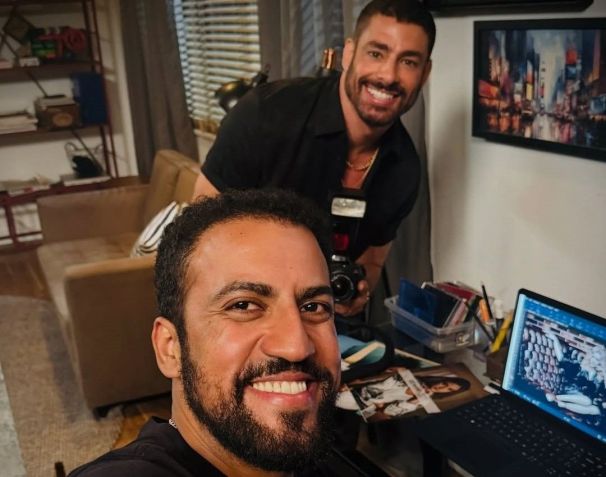 Cauã Reymond posta fotos com Ricardo Teodoro nos bastidores de "Vale Tudo" • Cauã Reymond/Instagram