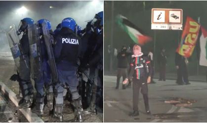 Polícia da Itália entra em confronto com manifestantes pró-Palestina