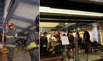 Bombeiros confirmam uma morte em desabamento de teto de restaurante em SP