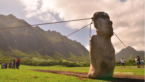 Simulação confirmou por meio de modelagem 3D e experimentos de campo que o antigo povo de Rapa Nui "caminhava" com as icônicas estátuas moai