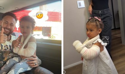 Filha de Neymar é levada ao hospital após machucar o braço