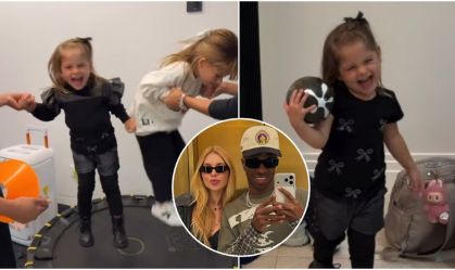 Virginia mostra filhos jogando bola na sala da mansão de Vini Jr. em Madrid