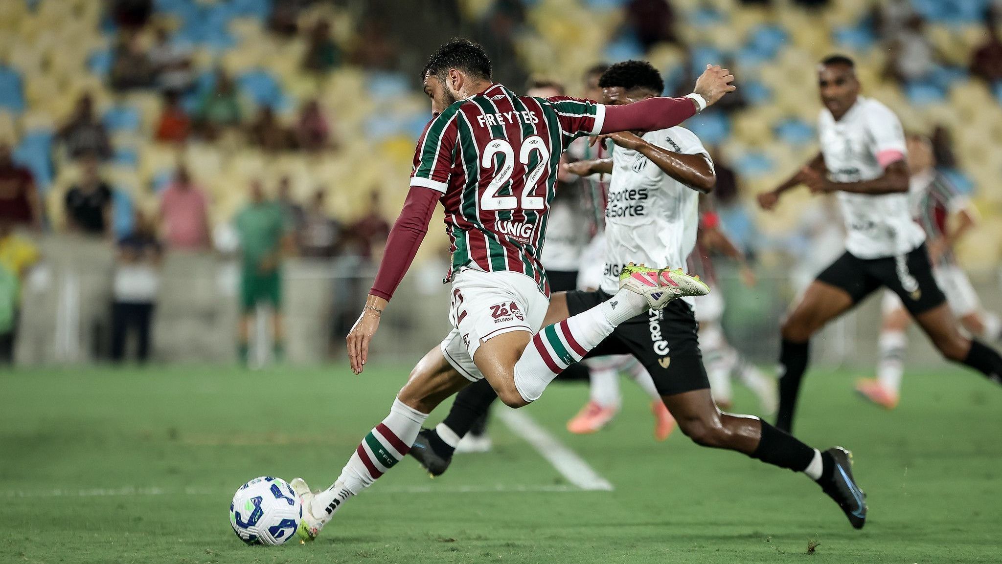 Lance da partida entre Fluminense e Ceará, válida pelo Brasileirão