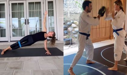 Gisele Bündchen mostra rotina fitness e momento raro com o namorado