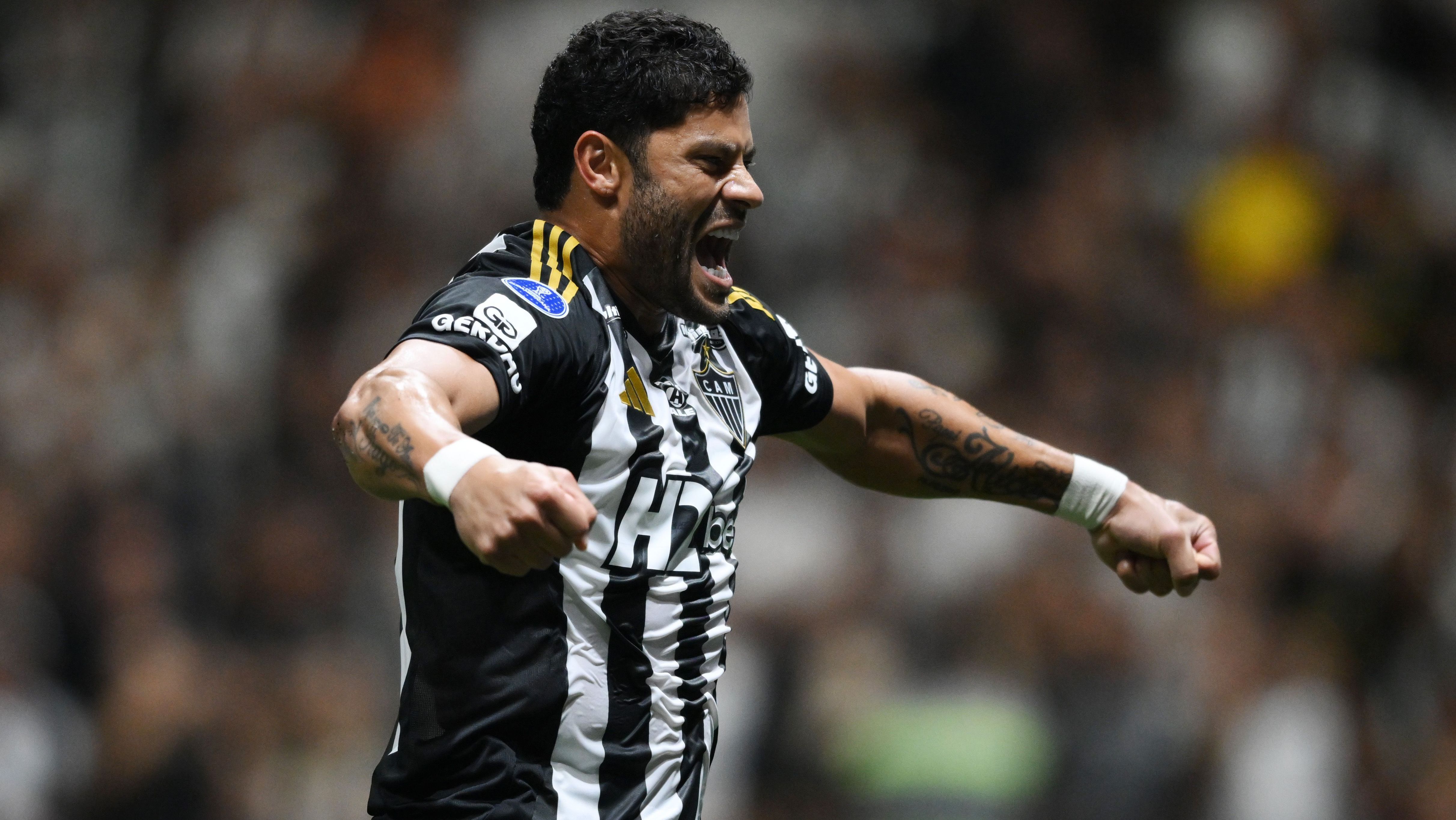 Hulk comemora o terceiro gol do Atlético-MG sobre o Independiente del Valle na semifinal da Sul-Americana
