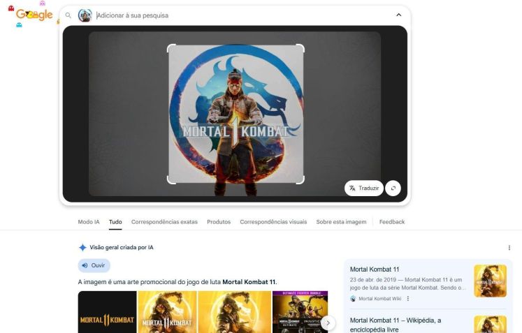 A pesquisa com o Lens é uma opção nativa Google Chrome • Reprodução/Google