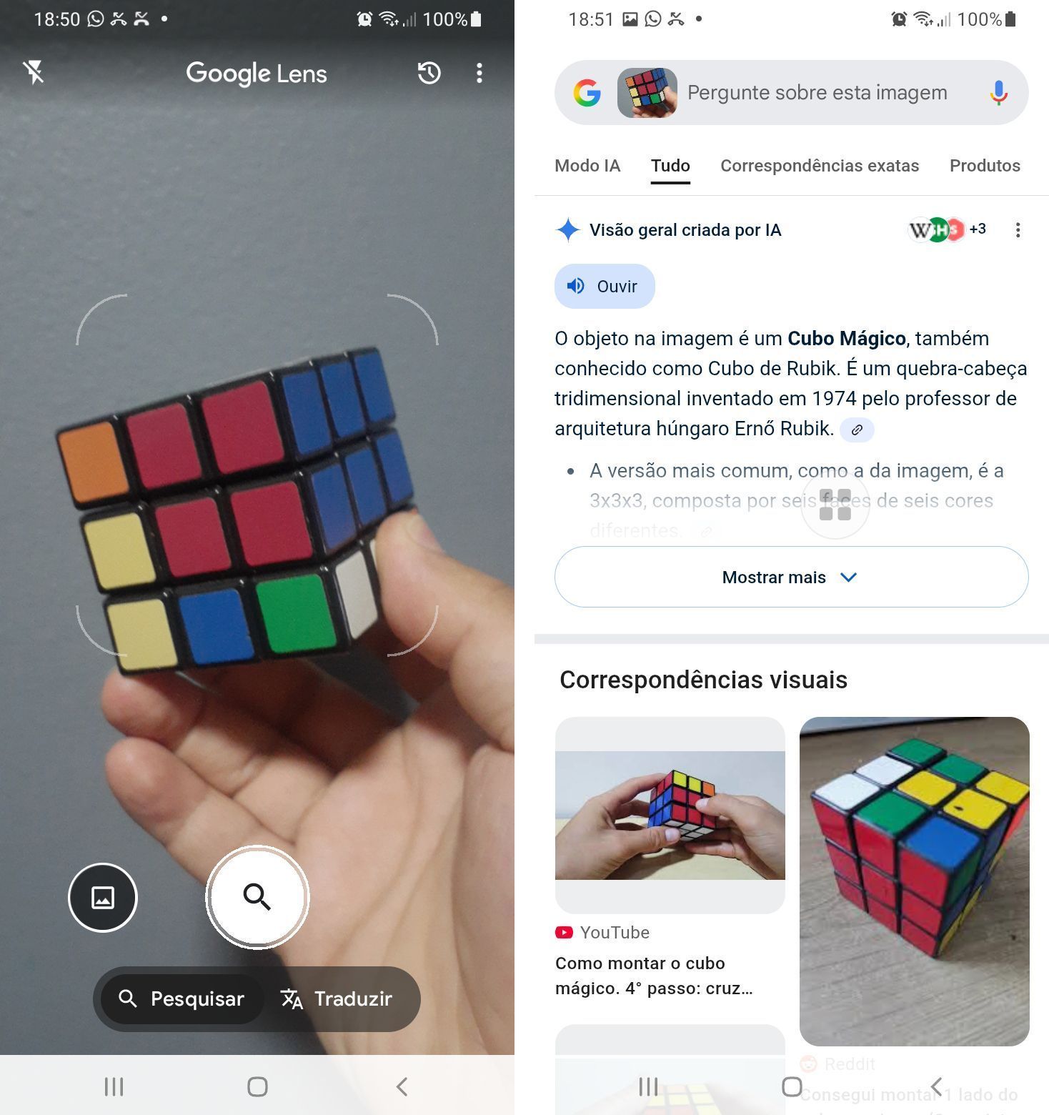 No Android, a busca pode ser realizada diretamente pela câmera o app do Google Lens • Reprodução/Google Lens