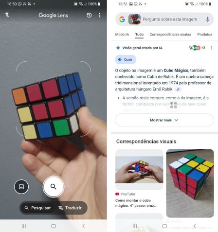No Android, a busca pode ser realizada diretamente pela câmera o app do Google Lens • Reprodução/Google Lens