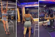 Gracyanne volta aos treinos após cirurgia: "Fazendo o que é possível"