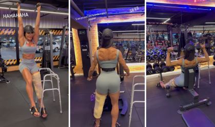 Gracyanne volta aos treinos após cirurgia: "Fazendo o que é possível"