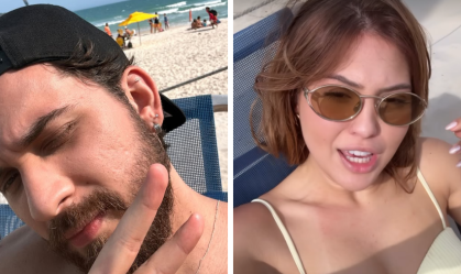 Mioto e Mari Menezes curtem praia no Rio e levantam boatos de romance