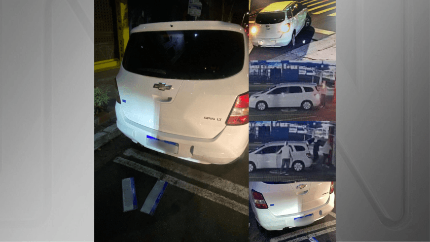 Grupo foi preso alterando placa de carro usado em roubos • Reprodução