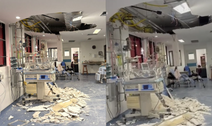 Parte de teto desaba em maternidade de hospital no Recife