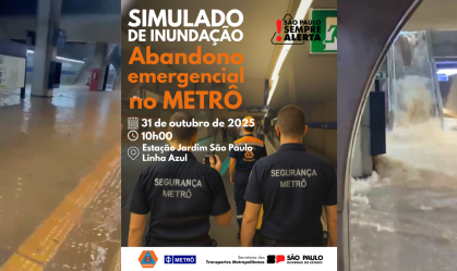 Metrô de SP faz hoje simulado de evacuação para alagamento catastrófico
