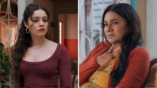 Gerluce (Sophie Charlotte) descobre que não há vestígio de medicação nos exames de Lígia (Dira Paes)