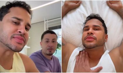 Após carona de helicóptero, Lucas Guimarães aparece na casa de Carlinhos