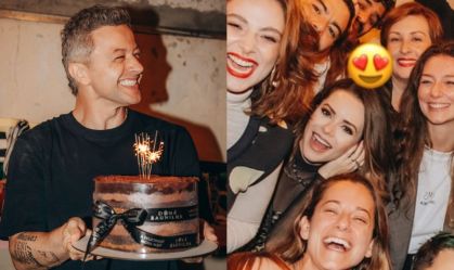 Lucas Lima comemora aniversário com presença de Sandy e namorado