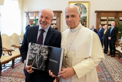 Presidente Luiz Inácio Lula da Silva em audiência com o papa Leão XIV no Vaticano