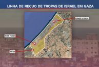 Mapa revela limite do recuo israelense em Gaza após novo acordo