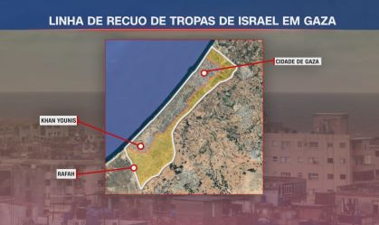 Mapa revela limite do recuo israelense em Gaza após novo acordo