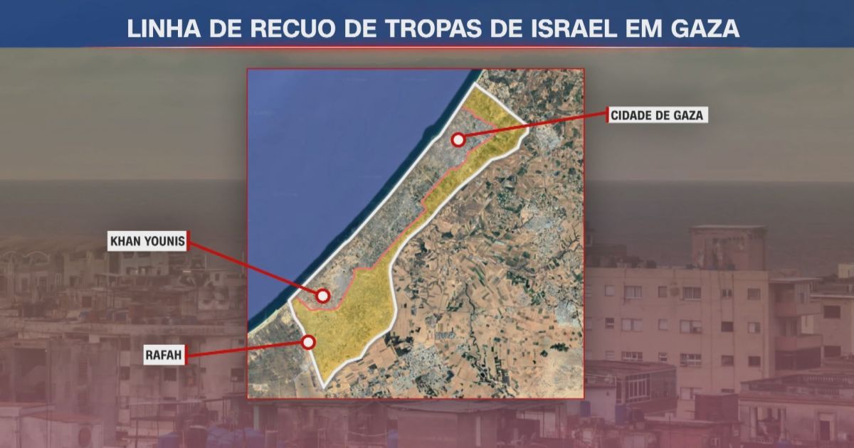 Recuo Mapa revela limite do recuo israelense em Gaza após novo acordo | CNN ...